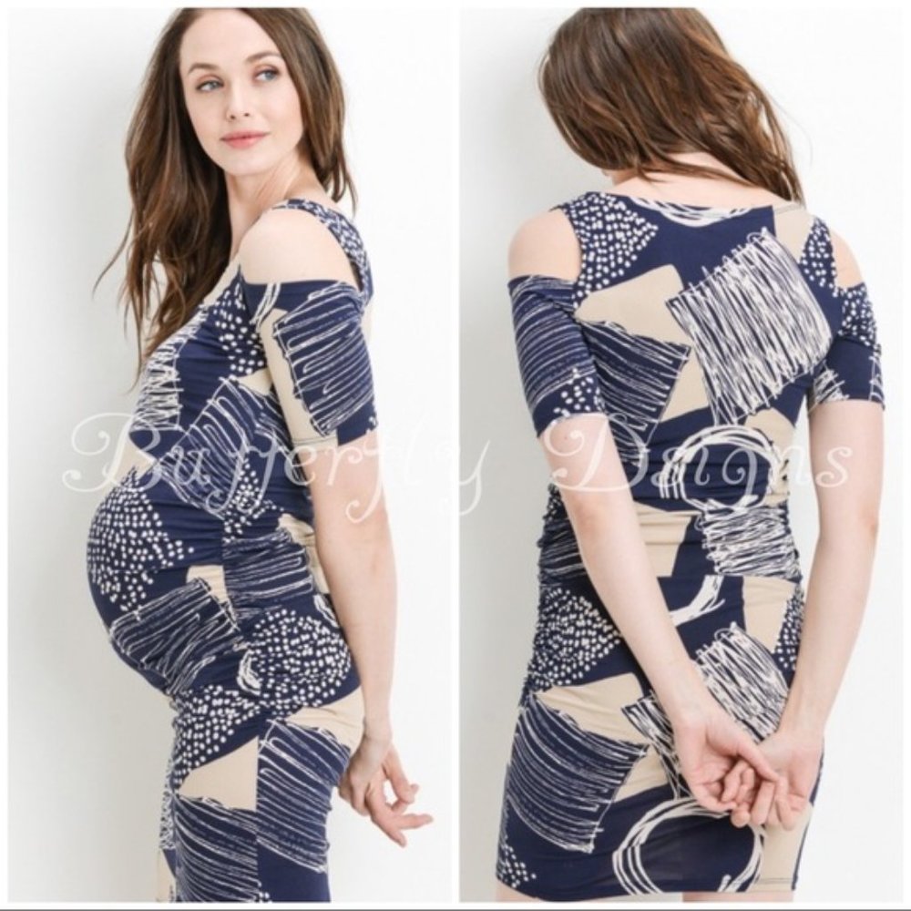 Maternity Abstract Baby Shower Dress - Picture 2 of 11